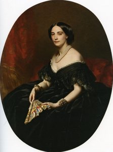 Portret van een dame met een waaier